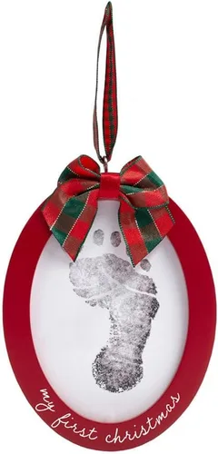 Miniatura 17 de Pearhead Adorno de huella de mano y huella de bebé de arcilla, primer Navidad del bebé, kit de recuerdos para recién nacido, regalo para llenar