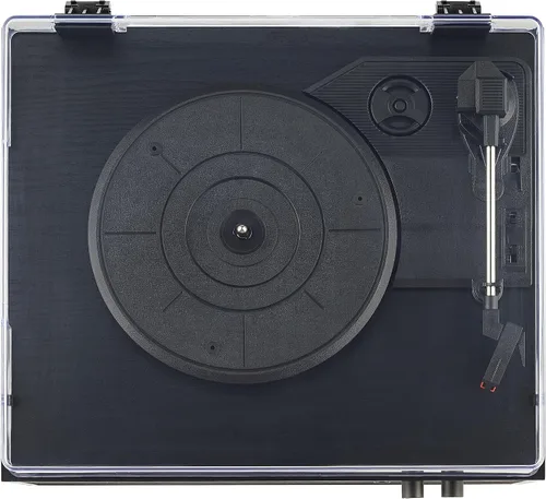 Miniatura 11 de Crosley CR6048A-BK - Reproductor de discos de vinilo con Bluetooth estroboscópico con sincronización de música, luces LED que cambian de color, Negro