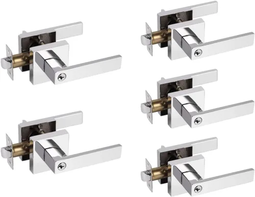Miniatura 98 de Probrico Paquete de 4 manijas de puerta simuladas en negro mate, manijas interiores que no giran, manijas reversibles resistentes para interiores