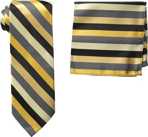 Miniatura 8 de Stacy Adams Conjunto de corbata a rayas de microfibra para hombre