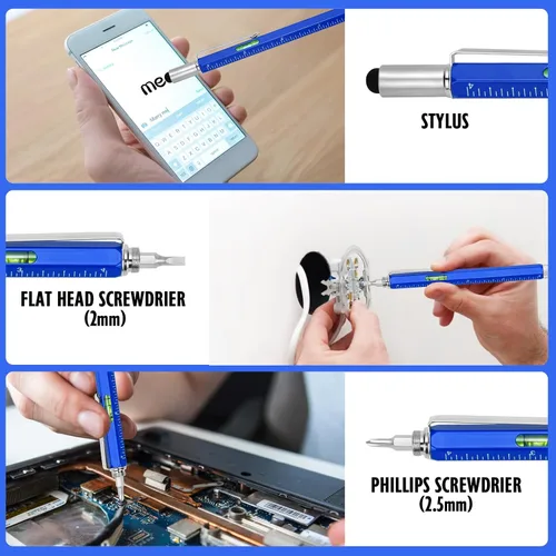 Miniatura 3 de Geniales regalos de bolígrafos para hombres, gadget de bolígrafo tecnológico multiherramienta 6 en 1 para él, regalo divertido para Navidad, Día