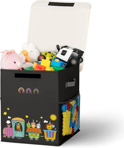 Miniatura 13 de Caja de almacenamiento grande de juguetes de 40 litros con tapa, caja grande de juguetes para niños, niñas y niños, cuarto del bebé y sala de estar
