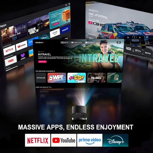 Miniatura 4 de Compatible con Netflix y Native 1080P: proyector inteligente con WiFi y Bluetooth, proyector de cine en casa compatible con 4K