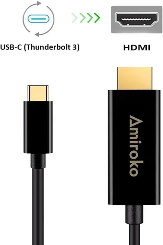 Miniatura 3 de Cable USB C a HDMI de 6 pies, USB 3.1 tipo C (compatible con Thunderbolt 3) a HDMI 4K cable para MacBook Pro 2016, MacBook de 12 pulgadas