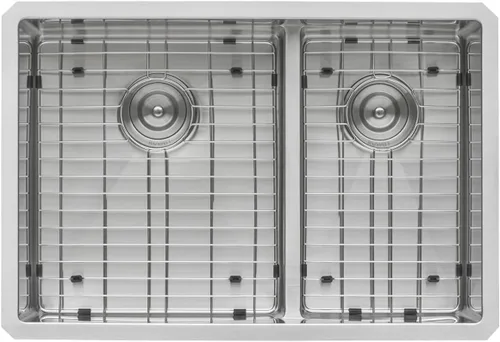 Miniatura 3 de Ruvati RVH7255 fregadero de cocina bajo cubierta de bajo perfil, bajo montaje, radio estrecho, doble cuenca 60/40, 28 pulgadas, calibre 16, acero