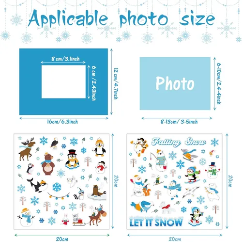 Miniatura 2 de Capoda Paquete de 24 kits de manualidades de imágenes de invierno, marcos de fotos de papel de nieve para niños, marcos de fotos de nieve