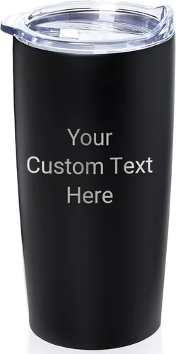 Miniatura 11 de Lifetime Creations Vaso de acero inoxidable personalizado grabado con nombre (blanco) - Vaso de metal personalizado, añade tu nombre, taza de viaje