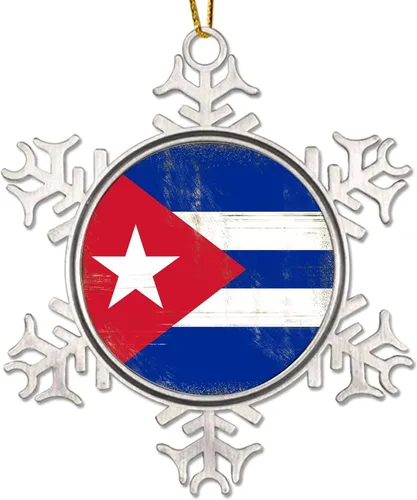 Miniatura 8 de Adorno de metal de copo de nieve de Canadá, recuerdo de Navidad, regalo de recuerdo patriótico, adorno colgante de Navidad, bandera nacional