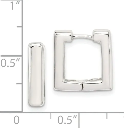 Miniatura 2 de Pendientes de aro cuadrados de plata de ley, Plata de ley