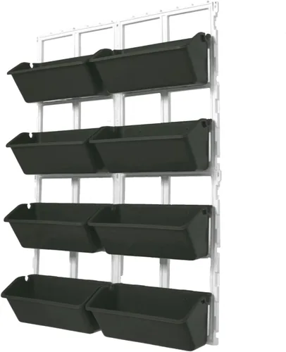Miniatura 9 de Maceta vertical de pared para jardín, maceta montada en la pared, 4 niveles, 8 bolsillos, maceta vertical de pared para jardín, camas elevadas