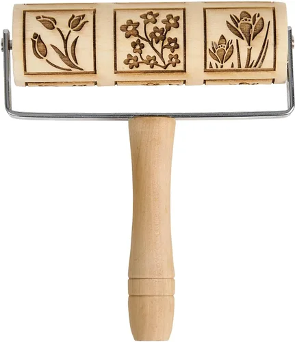 Miniatura 12 de Rodillo de estampado de Mrs. Anderson’s Baking, diseño de Paisley, madera de haya europea