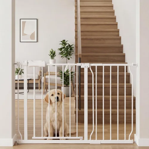 Miniatura 10 de HOOEN - Puerta de bebé extra ancha para escaleras, puertas, pasillos, puerta de tensión, puerta de bebé, caminar a través de puertas para niños