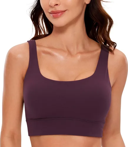 Miniatura 26 de CRZ YOGA Butterluxe - Brasier deportivo con espalda en U para mujer, cuello redondo, acolchado, de bajo impacto, para yoga, entrenamiento