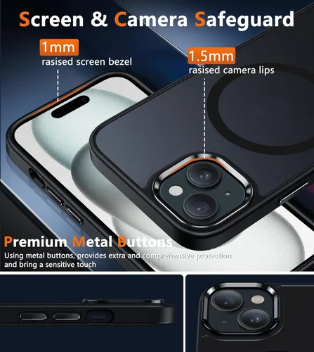 Miniatura 1439 de FNTCASE Funda para iPhone 13 Pro-Max: Fundas magnéticas transparentes compatibles con Magsafe Slim anti amarillamiento protección contra caídas