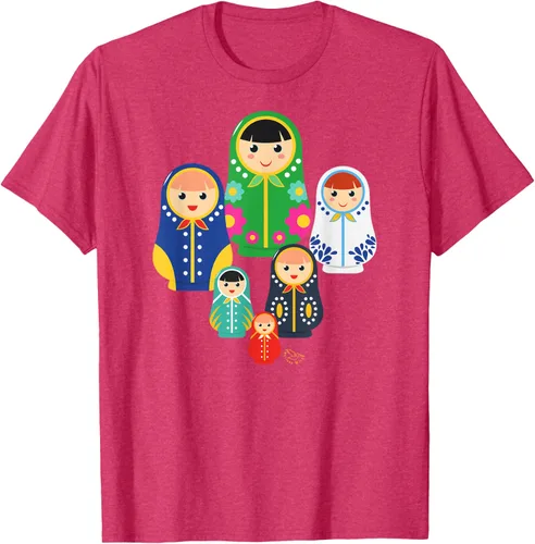 Miniatura 24 de Matryoshka Russian Nesting Dolls, Rusia - Camiseta de regalo, Azul / Patchwork, S