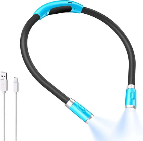 Miniatura 10 de LUXJET Luz de lectura de cuello y luz de libro para leer en la cama, manos libres, 6 niveles de brillo, brazos flexibles de 360°, recargable de 80