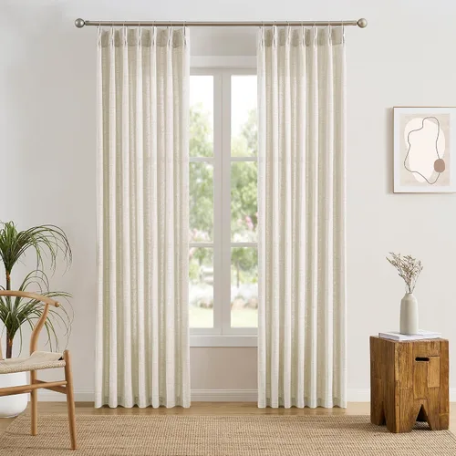 Miniatura 21 de RAIN CITY - Juego de 2 cortinas de 45 pulgadas de largo con plisado con pellizco, cortinas semitraslúcidas para dormitorio, cuarto de bebé