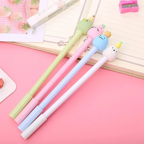 Miniatura 3 de KRIZJUES 12 unidades de bolígrafos de tinta de gel Kawaii bonitos, adecuados para escribir, regalos para niños y maestros, recarga negra de 0.5mm