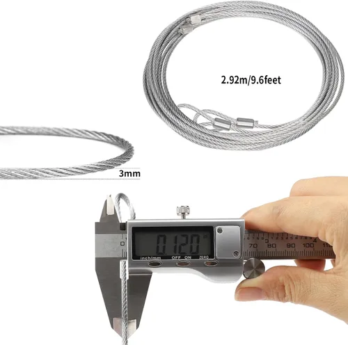 Miniatura 2 de Cables de resorte de torsión para puerta de garaje de 8.6 pies, cable de elevación de acero galvanizado de 7 x 7 pulgadas de diámetro, cable