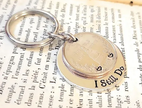 Miniatura 5 de Tucker's Trinkets And Treasures 25th Anniversary Year Quarter, I Still Do Key Chain, 25th Wedding Anniversary