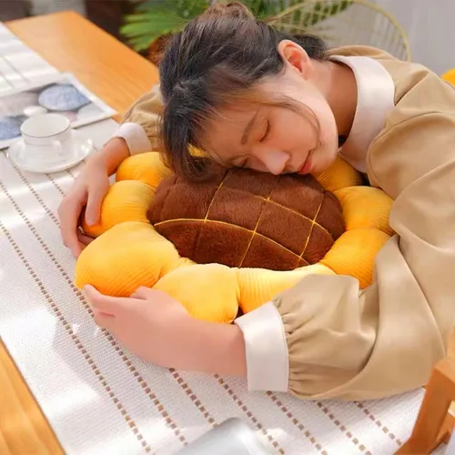 Miniatura 4 de LEVINIS Cojines de silla con forma de girasol amarillo, almohadas decorativas grandes de terciopelo suave, cojín reversible para cama, automóvil