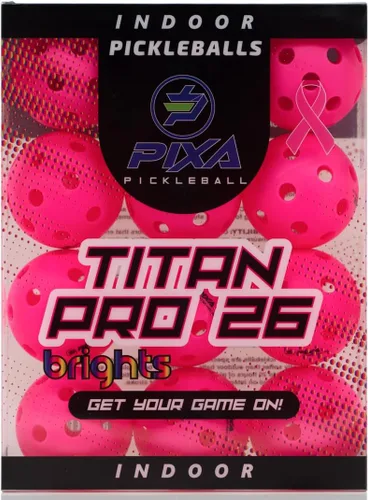 Miniatura 29 de PIXA Titan Pro 26 Pickleball para interiores, aprobado por USAPA, bolas de pickleball duraderas para interiores, rebote constante, vuelo suave, Rojo