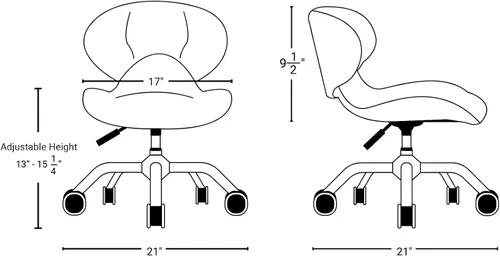 Miniatura 2 de MAYAKOBA HugoII Taburete corto (costura de diamante café), asiento rodante con altura ajustable de 13 a 15 pulgadas, perfecto para sala