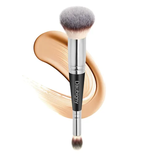 Miniatura 11 de Daubigny Brochas de maquillaje de doble punta, cepillo corrector perfecto para cualquier aspecto, cepillo de lujo premium redondeado cónico