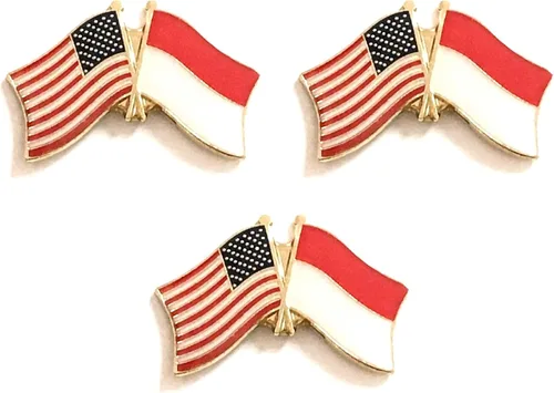 Miniatura 175 de 3 Pines de solapa con banderas de Estados Unidos y países internacionales, paquete de 3 pines dobles con diseño de banderas de Estados Unidos