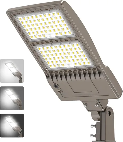Luz LED de Poste para Estacionamiento de 480V 320W con Montaje de Ajuste Deslizante, Luces LED Tipo Caja UL DLC Certificadas 44800LM 5000K Luces de