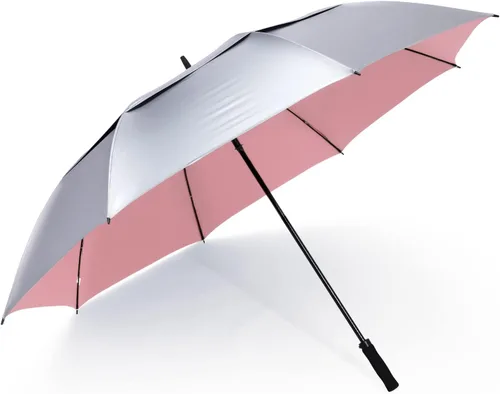 Miniatura 11 de G4Free Paraguas enorme de golf con protección UV, apertura automática, resistente al viento, paraguas de gran tamaño, extra grande, ventilado, doble