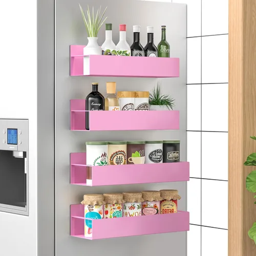 Miniatura 11 de HuggieGems Paquete de 4 Organizadores Magnéticos de Almacenamiento de Especias para Refrigerador y Horno, Organizadores y Almacenamiento Gris