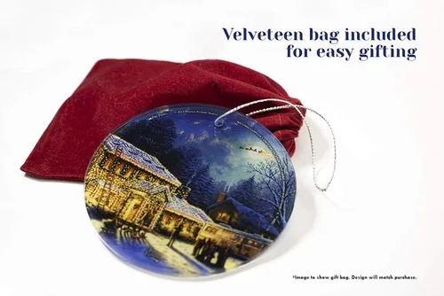 Miniatura 4 de Nuestro primer adorno de Navidad comprometido 2025 colgante de vidrio estampado – decoración rústica personalizada de corazones de granja – Círculo