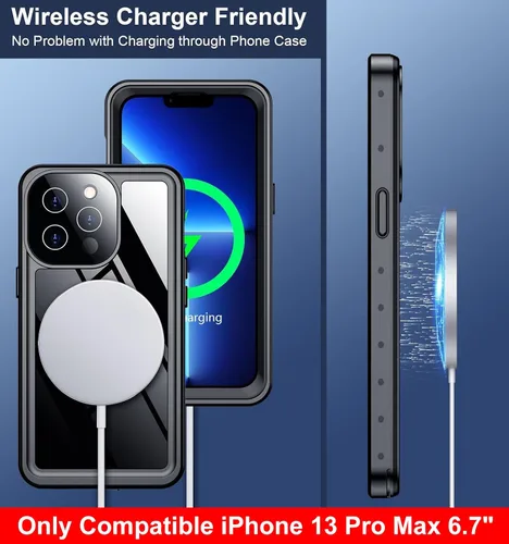 Miniatura 7 de SPIDERCASE Solo diseñada para el iPhone 13 Pro Max, funda impermeable, lente incorporada y protector de pantalla, protección completa de alta