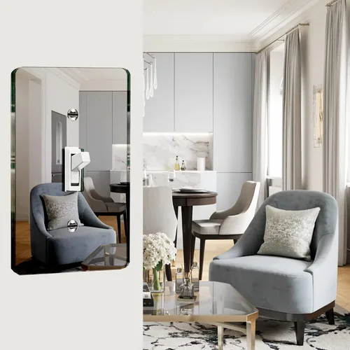 Miniatura 4 de Placa de pared con espejo plateado para interruptor de luz, placa de pared acrílica duradera, placa de pared decorativa de una sola pandilla