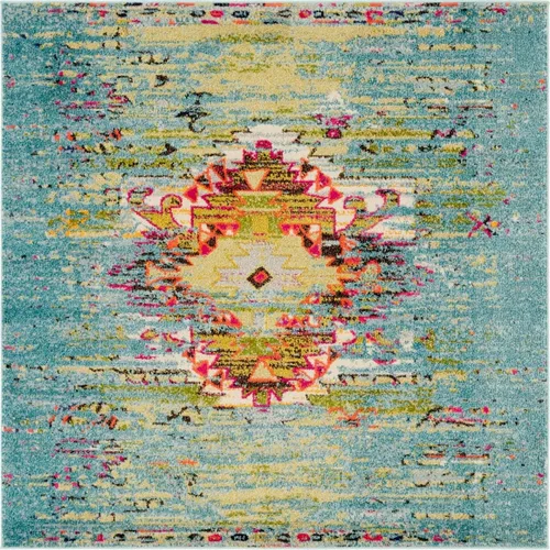 Miniatura 19 de Unique Loom Vita Collection - Alfombra vintage tribal sudoccidental sobreteñida (2 pies x 6 pies 7 pulgadas, para pasillo, turquesa/amarillo)