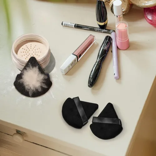 Miniatura 8 de 16 Esponjas de Maquillaje Triangulares, Esponja de Maquillaje Facial para Polvo Suelto Corporal, Herramienta de Belleza Negro