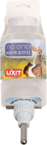 Lixit Top Fill - Botellas de agua sin goteo para conejos, hurones, hámsters, cobayas, ratas, chinchillas y otros animales pequeños (16 onzas,