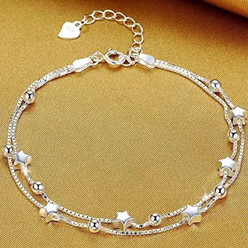 Miniatura 2 de Dofihy Pulseras de plata de ley S925 para mujer pulseras para mujer pulsera de cadena de muñeca con dije para mujer Plata Sin gemas