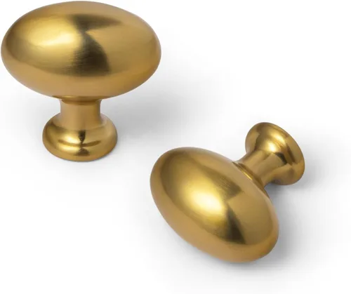Miniatura 6 de Goo-Ki 1.2 Pulgadas (36MM) Manijas de Gabinete Ovaladas de Latón Antiguo, Aleación de Zinc para Cajones de Vestidor Armario, 6 Empaquetadas