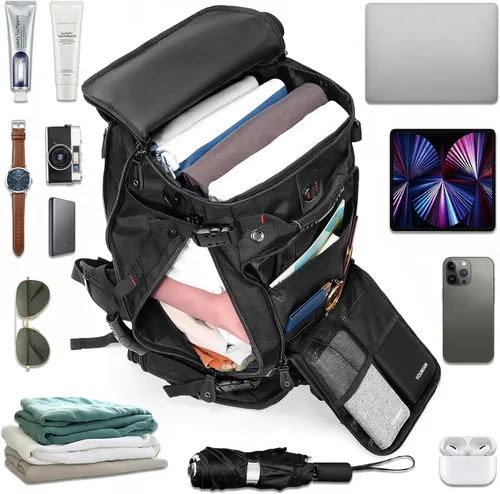 Miniatura 3 de YOUMIAN Mochila de gran capacidad para viajes, senderismo, deportes, bolsa de lona convertible duradera para portátil y avión