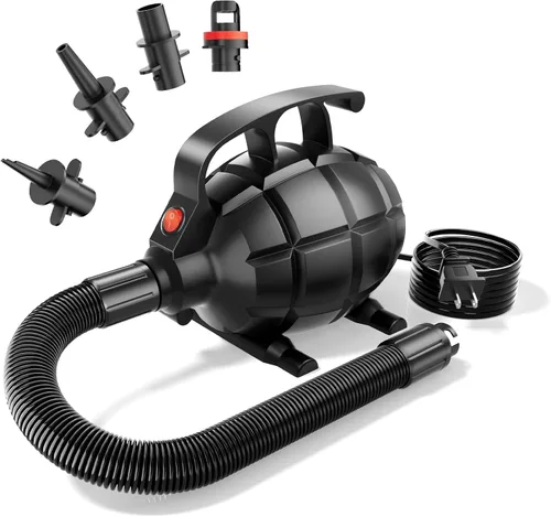 Bomba de aire eléctrica para inflables, colchón de aire, inflador/deflector de llenado rápido de 500 W/650 W con 4 boquillas, CA portátil de 110 a