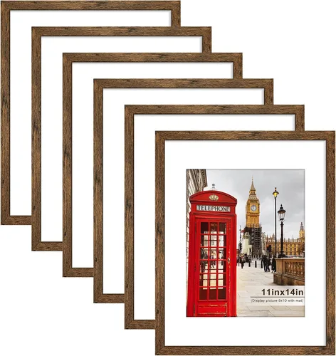 Miniatura 40 de PEALSN - Juego de 6 portarretratos de 5 x 7 pulgadas para fotos de 4 x 6 pulgadas con paspartú/5 x 7 pulgadas sin paspartú, para montaje en Negro