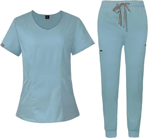 VIAOLI Uniformes Médicos Enfermera Mujer Médico Enfermería Hospital Conjunto Top &Jogger Pantalones Clínica Liquidación Ropa de Trabajo