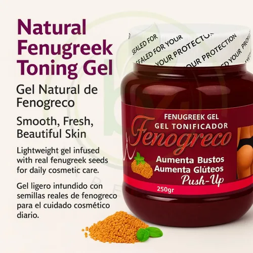 Miniatura 4 de Gel tonificante Fenogreco (fenogreco) - 8.82 oz - 100% natural con semillas de fenogreco reales - Sensación hidratante y tonificante - Gel cosmético