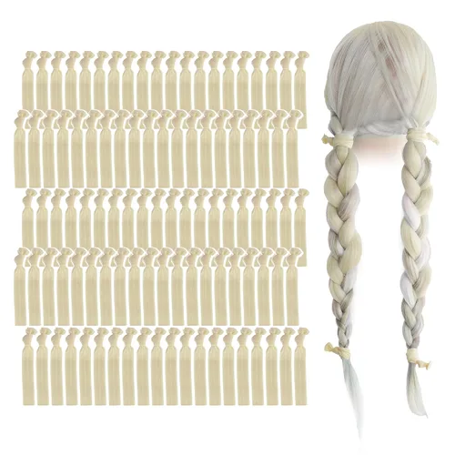 Miniatura 41 de MEEDEE Paquete de 100 lazos para el cabello, color negro, sin pliegues, nudos suaves para mujeres, sin daño, adecuado para colas de caballo, yoga