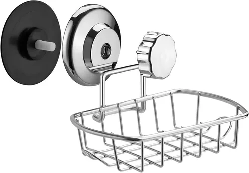 Miniatura 6 de SANNO Carrito de ducha con ventosas con soporte para jabón, cesta de ducha de acero inoxidable inoxidable montado en la pared