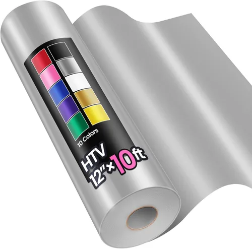 Miniatura 6 de Rollos de Vinilo de Transferencia de Calor HTV de 12" x 10 pies, Blanco, Sooez Vinilo HTV para Camisetas, Vinilo para Planchar, Fácil de Cortar