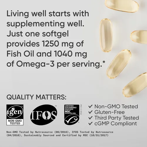 Miniatura 4 de Sports Research Aceite de Pescado Omega 3 de Triple Potencia 1250mg de Abadejo Salvaje de Alaska - Suplemento de Aceite de Pescado Sin Eructos