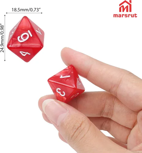 Miniatura 2 de Juego de 10 dados de 8 caras, D8 surtidos poliédricos con números para juegos de mesa DND RPG MTG, actividades en el aula, fiesta, mesa